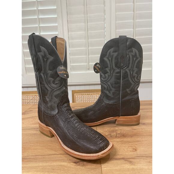 Corral Men's Embroidery Ostrich Leg Vamp Cowboy Boots Size 10.5 NWOB Square Toe - Picture 8 of 12